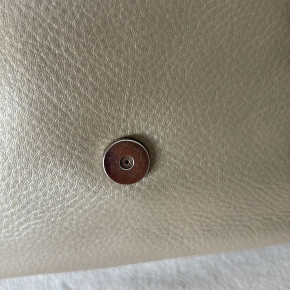 Coach Metallic Beige Leather Taylor Flap Bag - Picture 13 of 13